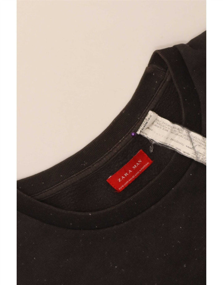 Zara Herre Sweatshirt Jumper Medium Sort Bomuld