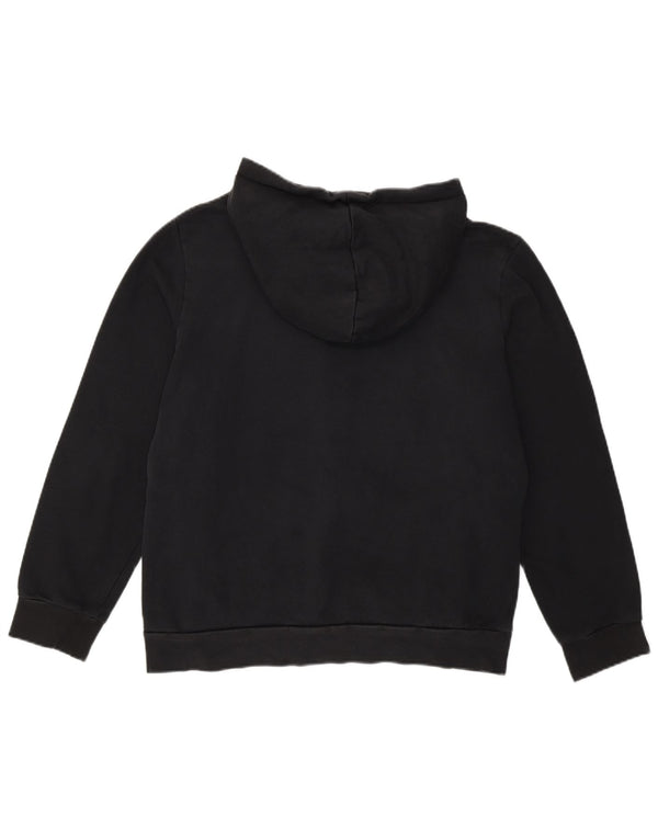 Adidas Dame Loose Fit Grafisk Hoodie Jumper UK 14 Medium Sort Bomuld