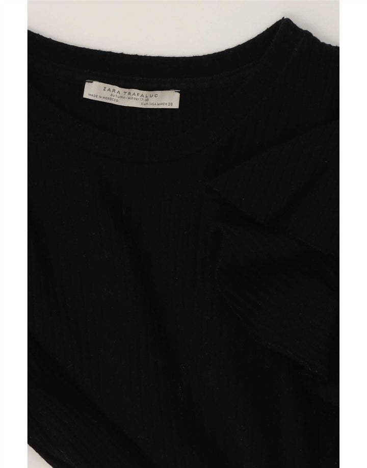 Zara Dame Bluse Top UK 12 Medium Sort