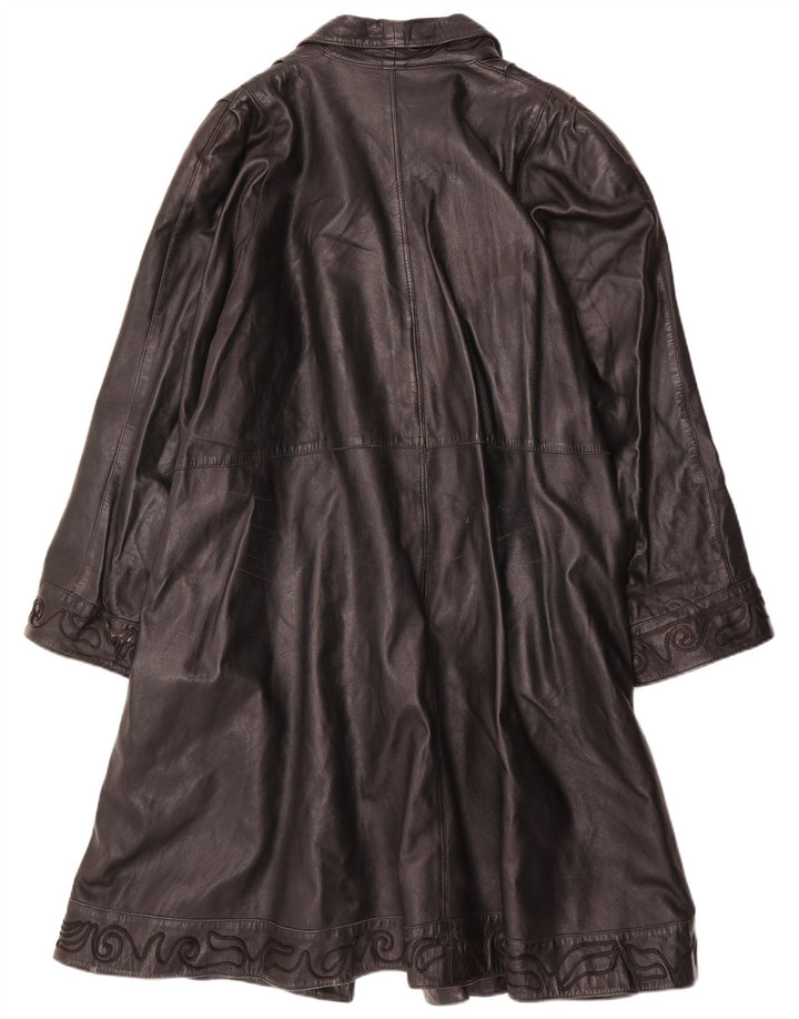 Vintage Dame Læderfrakke IT 50 XL Sort