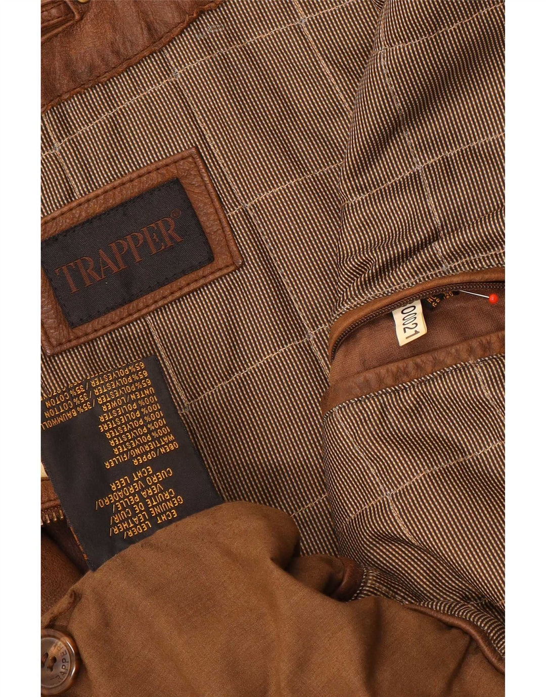 Trapper Herre Læderjakke UK 50 5XL Brun