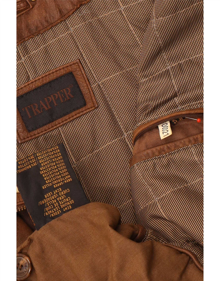 Trapper Herre Læderjakke UK 50 5XL Brun