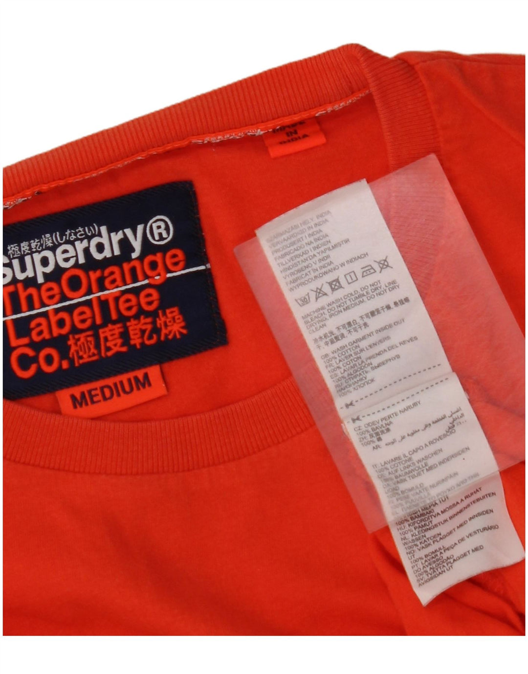 SUPERDRY Herre T-Shirt Top Medium Orange Bomuld