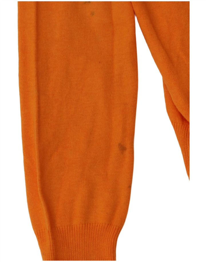 Zara Dame V-hals sweater UK 12 Medium Orange Bomuld