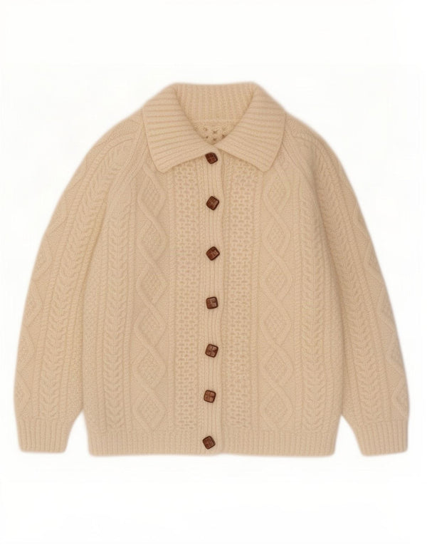 Vintage Womens Cardigan Sweater UK 8 Small Beige