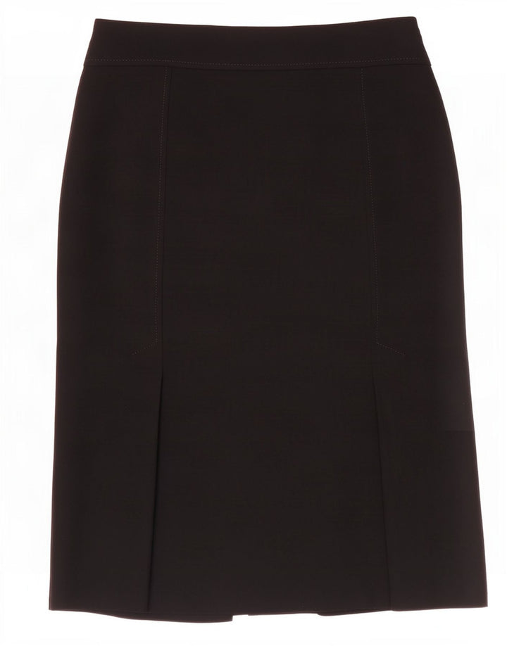 Marks & Spencer lige nederdel til kvinder UK 12 Medium W30 Sort polyester
