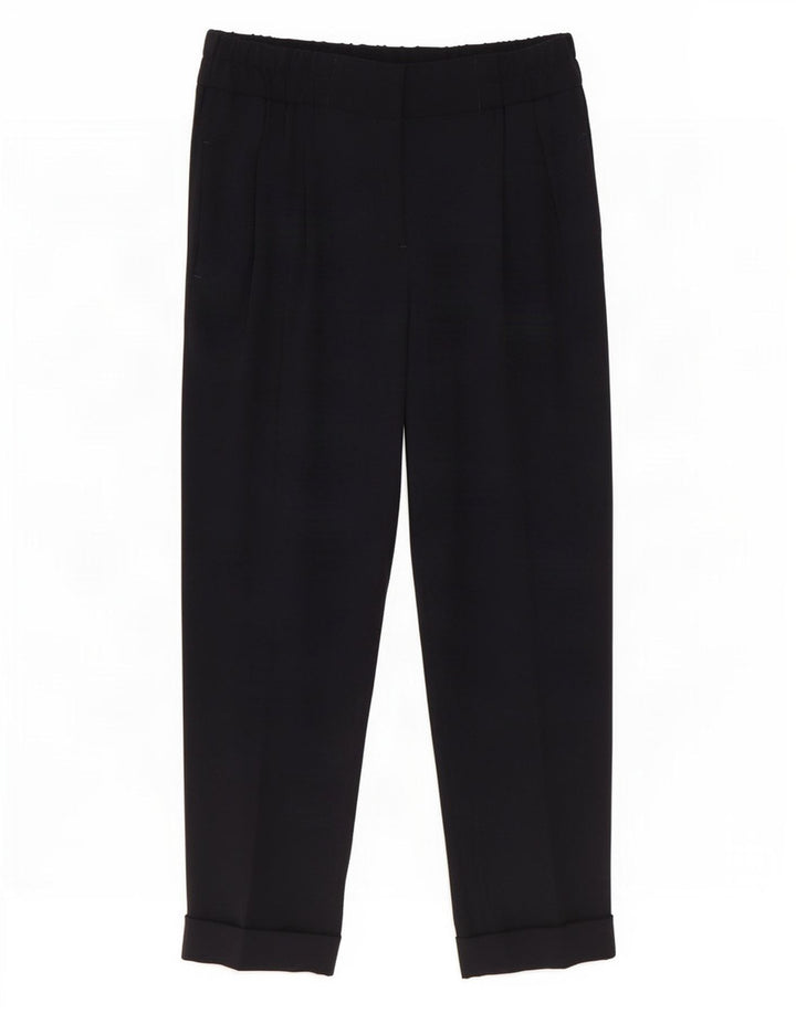 Massimo Dutti Dame Cropped Trousers EU 40 Medium W30 L25 Sort Viscose
