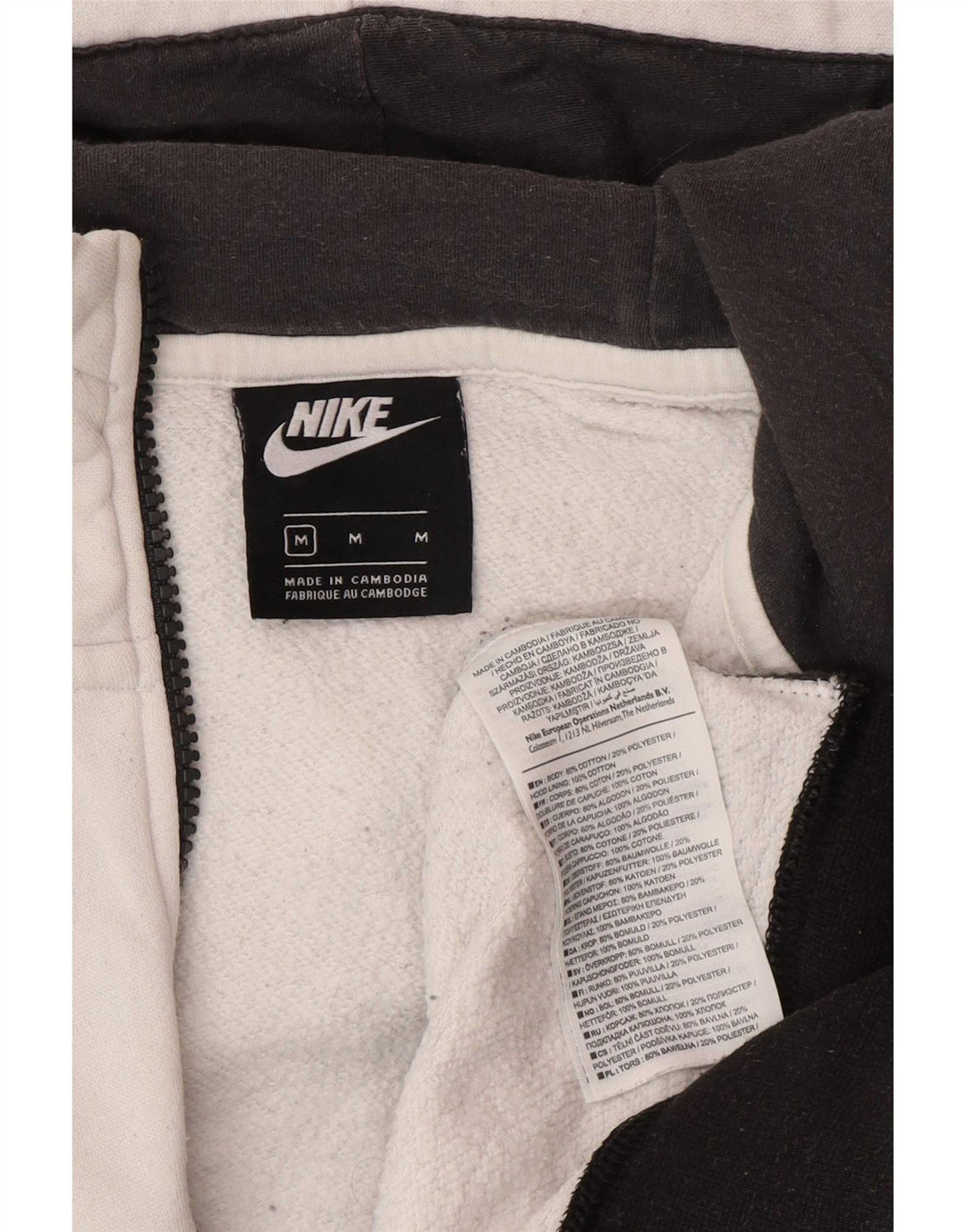 Nike hættetrøje med lynlås til mænd mellem Hvid Colourblock Bomuld