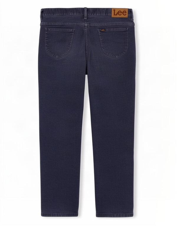 Lee Mens Crop Lige fløjlsbukser W34 L26 Marineblå Bomuld