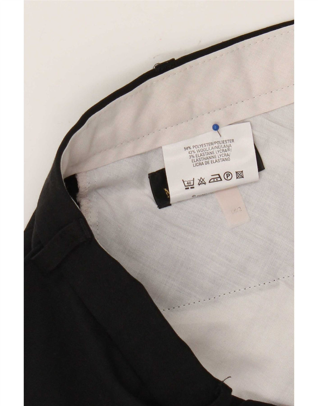 Marks & Spencer Straight Chino-bukser til mænd W38 L29 Sort polyester