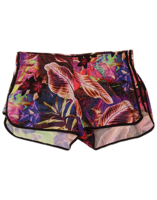 Adidas Womens Aeroready Graphic Sports Shorts UK 22 3XL Multicolored Floral