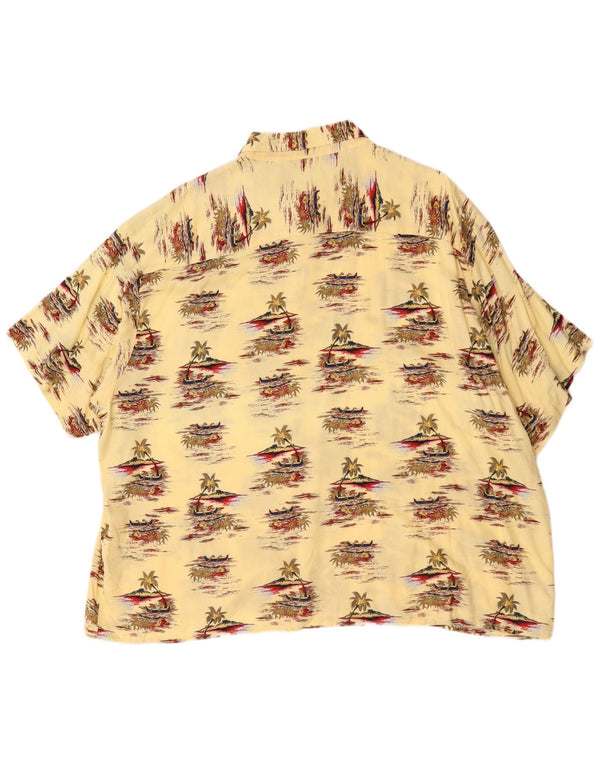 Puritan Herre Hawaii kortærmet skjorte 3XL gul viskose