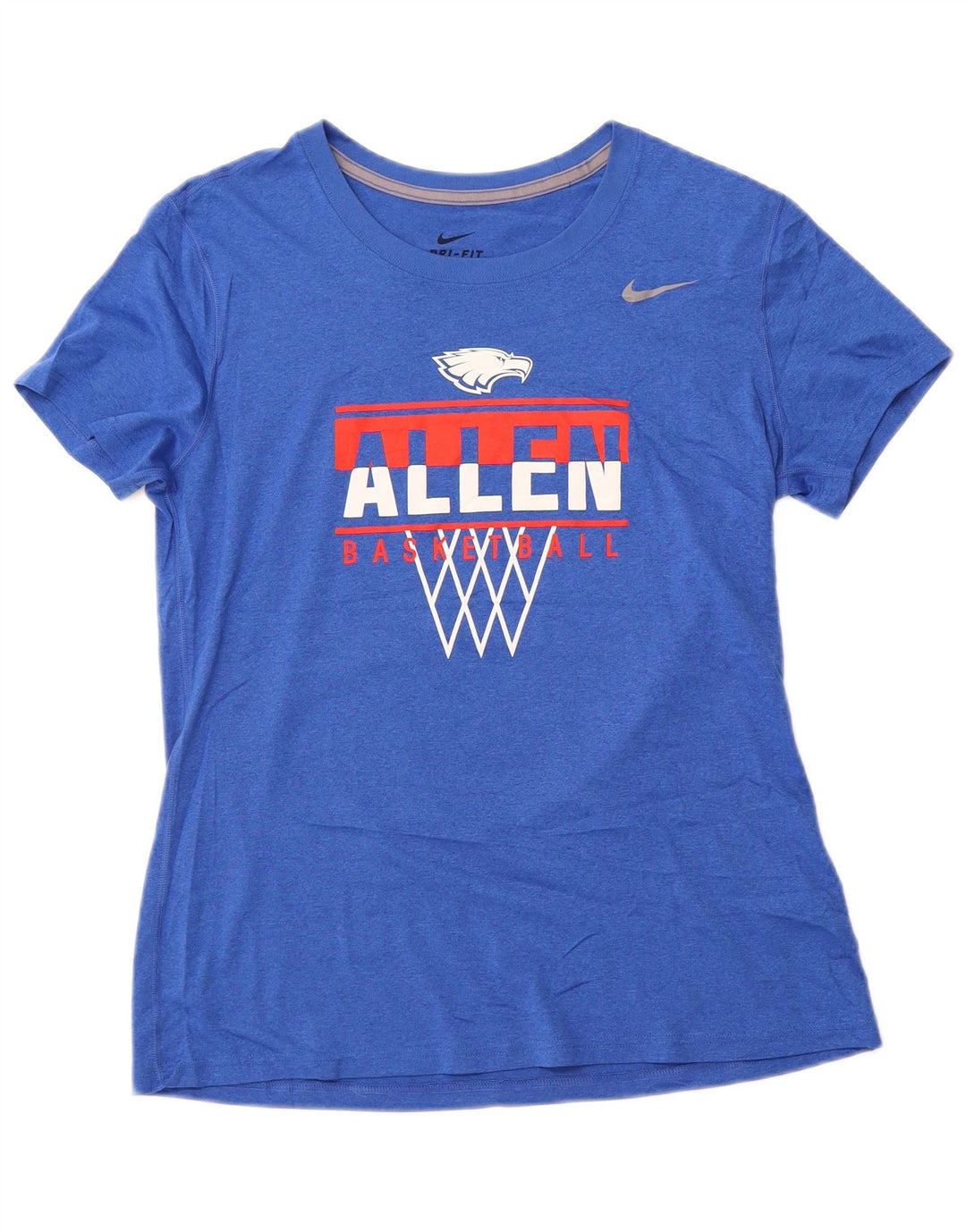 NIKE Dame Allen Basketball Grafisk T-Shirt Top UK 14 Stor Blå