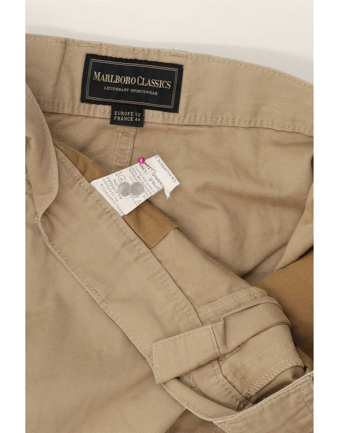 Marlboro Classics Herre Cargo Shorts EU 52 XL W36 Beige Bomuld