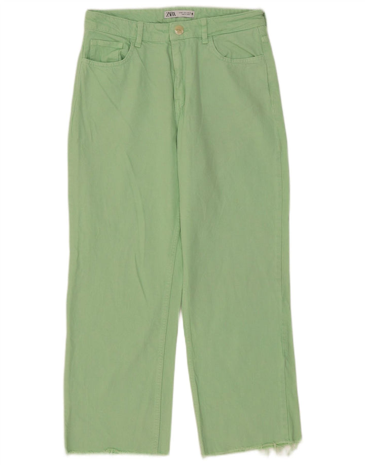 Zara Dame Straight Jeans EU 40 Medium W30 L26 Grøn Bomuld