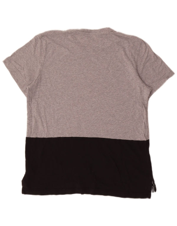 Adidas Herre grafisk T-shirt Top Stor Grå Colourblock Bomuld