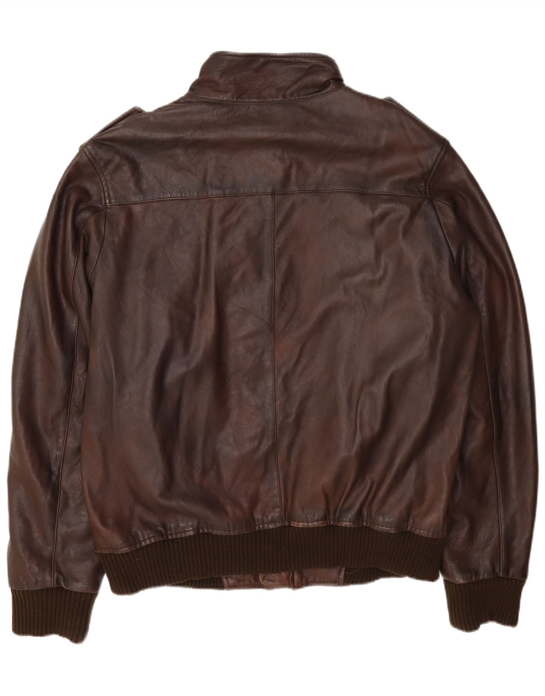 Ben Sherman Herre Military Læderjakke UK 42 XL Brun