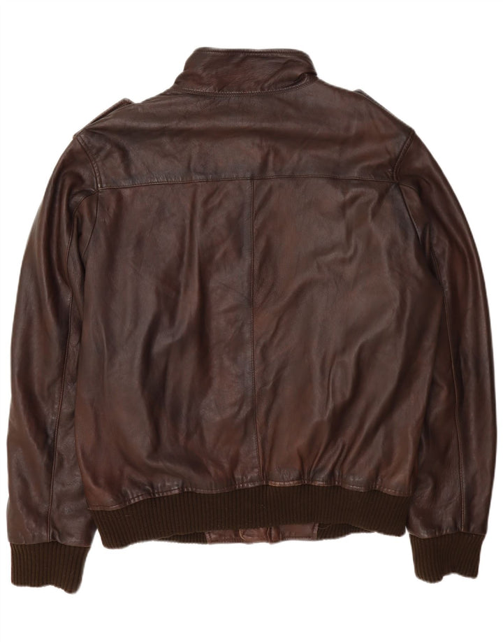 Ben Sherman Herre Military Læderjakke UK 42 XL Brun