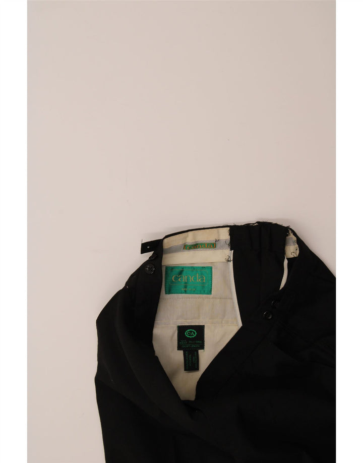 CANDA Mens Straight Suit Trousers W34 L29 Black Polyester Vintage Canda and Second-Hand Canda from Messina Hembry 