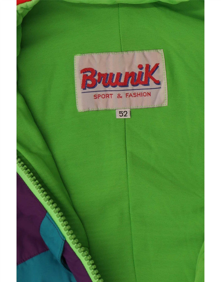 Brunik Herre Ski Jumpsuit IT 52 Stor Lilla Colourblock Polyamid
