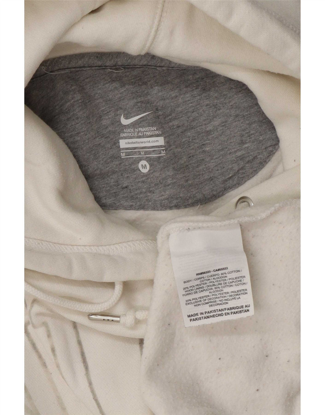 Nike grafisk hættetrøje til mænd mellem hvid bomuld