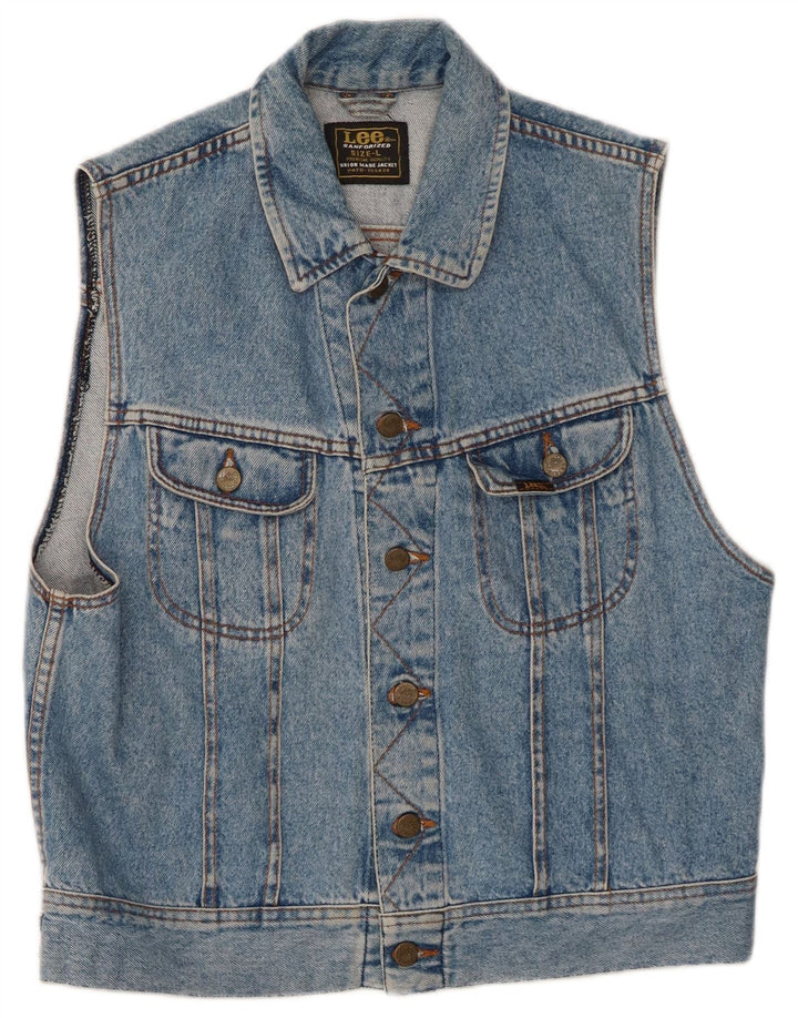 Lee Boys Denim Gilet 13-14 år Large Blue Cotton