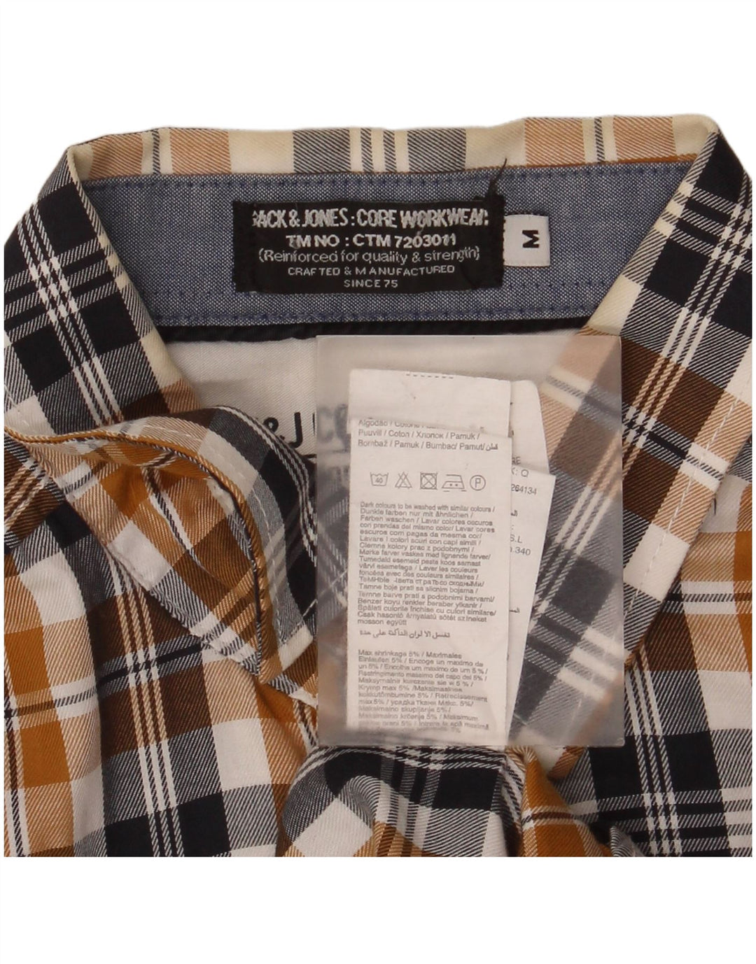 Jack & Jones herre flannelskjorte medium brun ternet bomuld