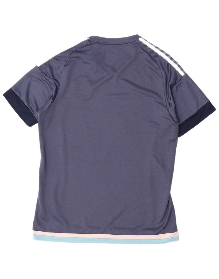 Adidas Herre Climalite T-Shirt Top Medium Marineblå Colourblock Polyester