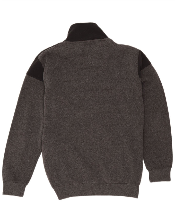 Kappa herre lynlås hals fleece jumper stor grå farveblok polyester