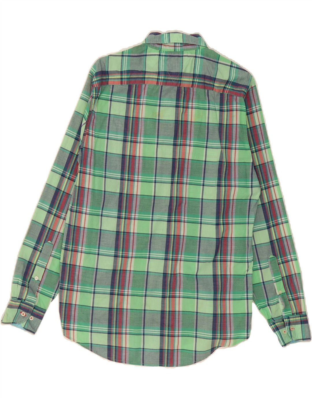 TOMMY HILFIGER Mens New York Fit Shirt Medium Green Check Cotton Vintage Tommy Hilfiger and Second-Hand Tommy Hilfiger from Messina Hembry 