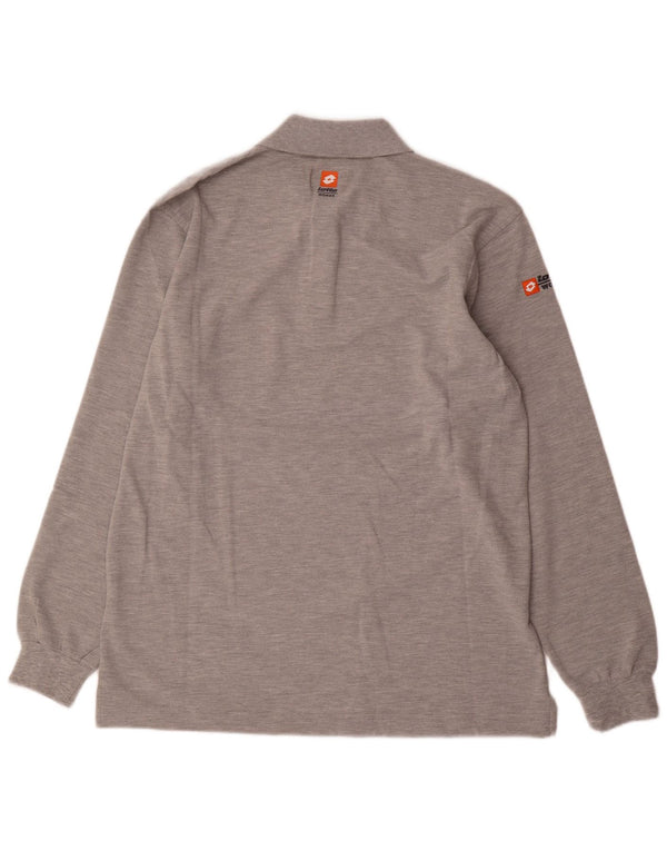 Lotto Langærmet Polo Shirt til mænd XL Grå Flecked Bomuld