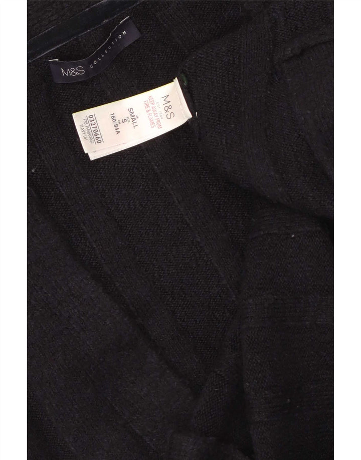 Marks & Spencer Dame Longline Åben Cardigan Sweater UK 10 Small Navy Blue