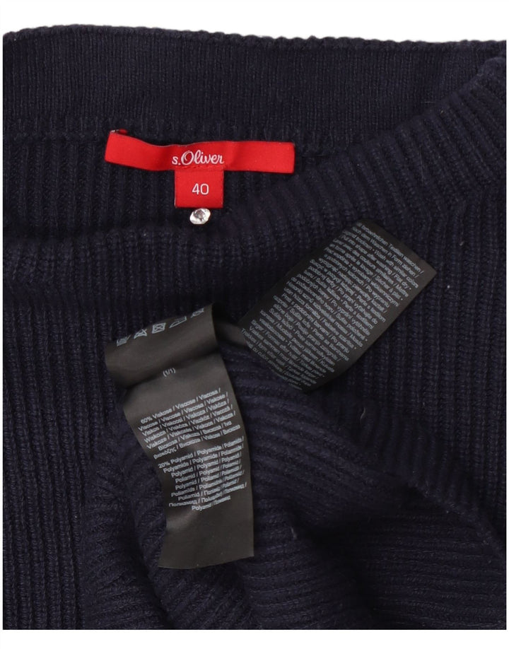 S.Oliver Dame Turtle Neck sweater EU 40 Medium Navy Blue Viscose
