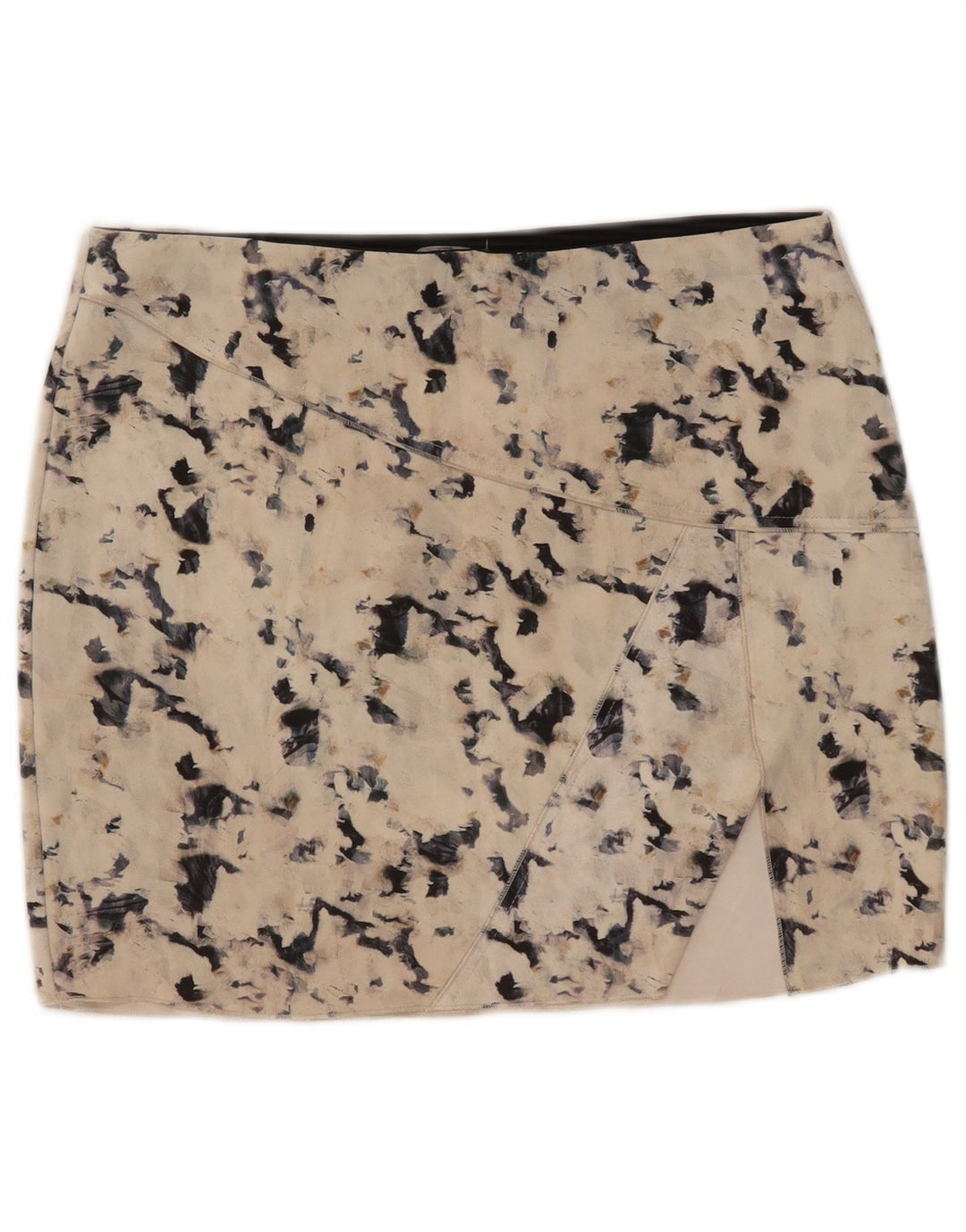 Zara kvinders abstrakt mønster mini nederdel Large W30 Beige
