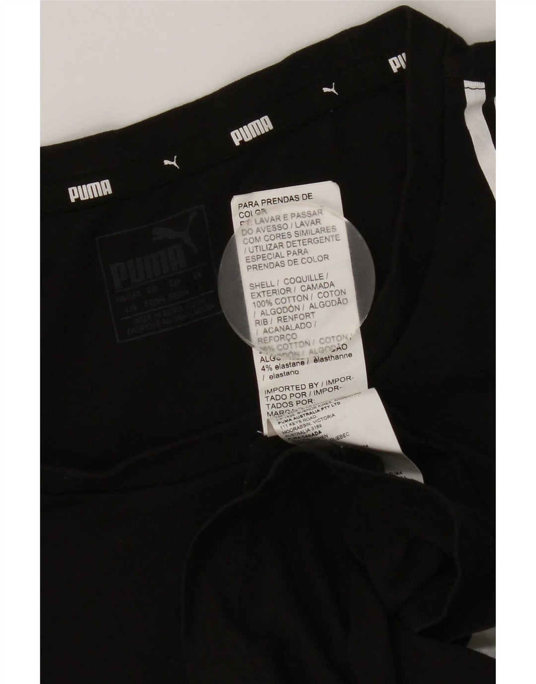 Puma Herre T-Shirt Top Stor Sort Colourblock Bomuld