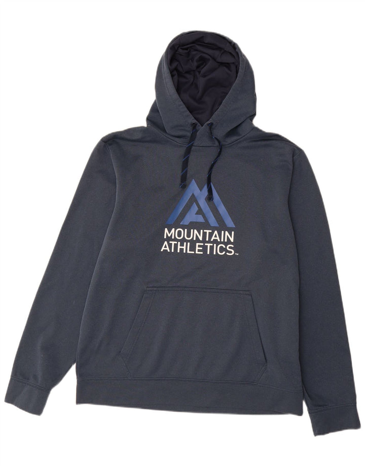 The North Face Herre Grafisk Hoodie Jumper Large Navy Blue Polyester