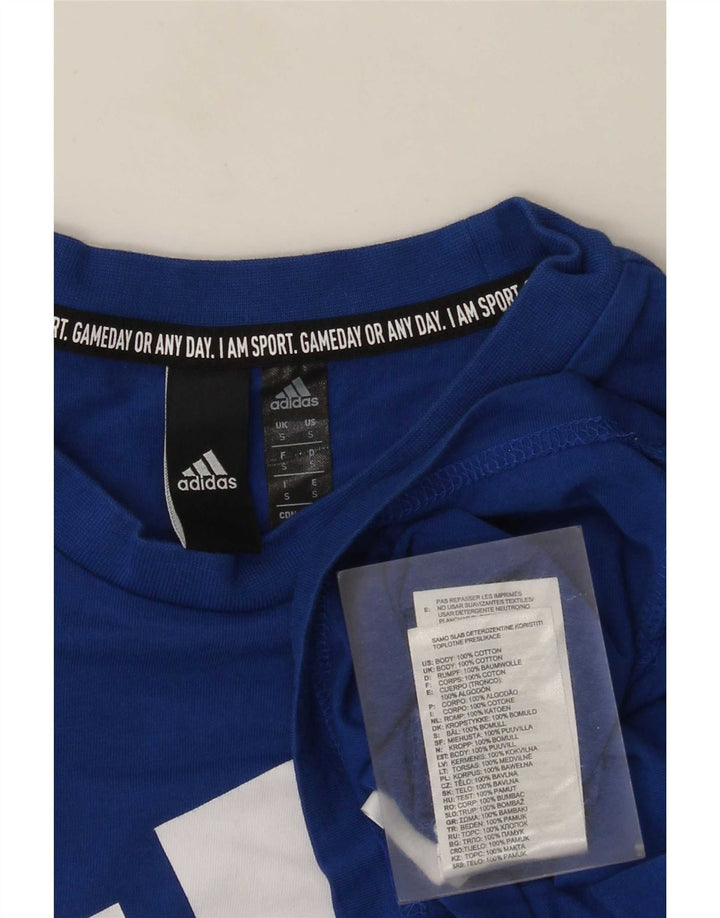 Adidas Grafisk T-shirt top til mænd, lille blå bomuld