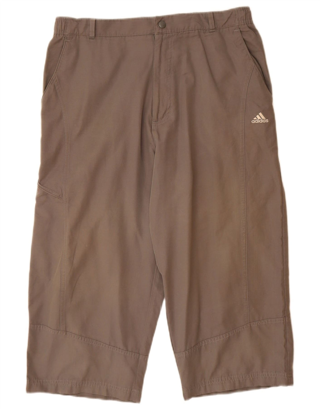 ADIDAS Herre Straight Cargo Capri Bukser Large W34 L20 Grå Bomuld