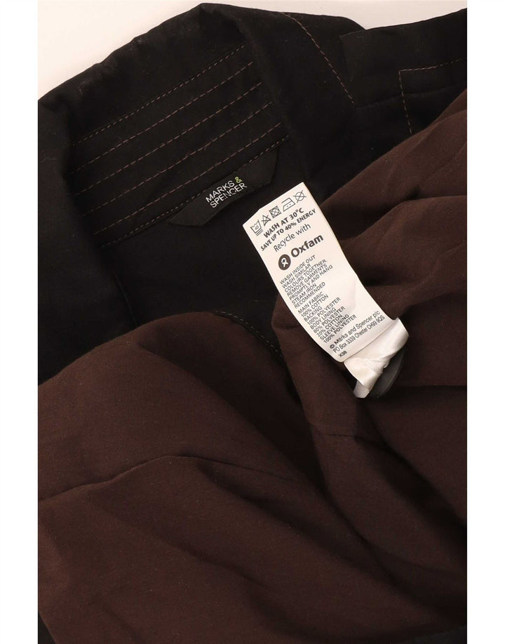 Marks & Spencer Womens Short Trench Coat UK 22 3XL Sort Polyester
