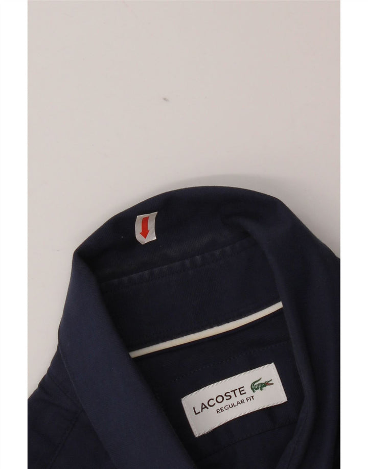 Lacoste Herre Regular Fit Skjorte Størrelse 40 15 1/2 Medium Navyblå Bomuld