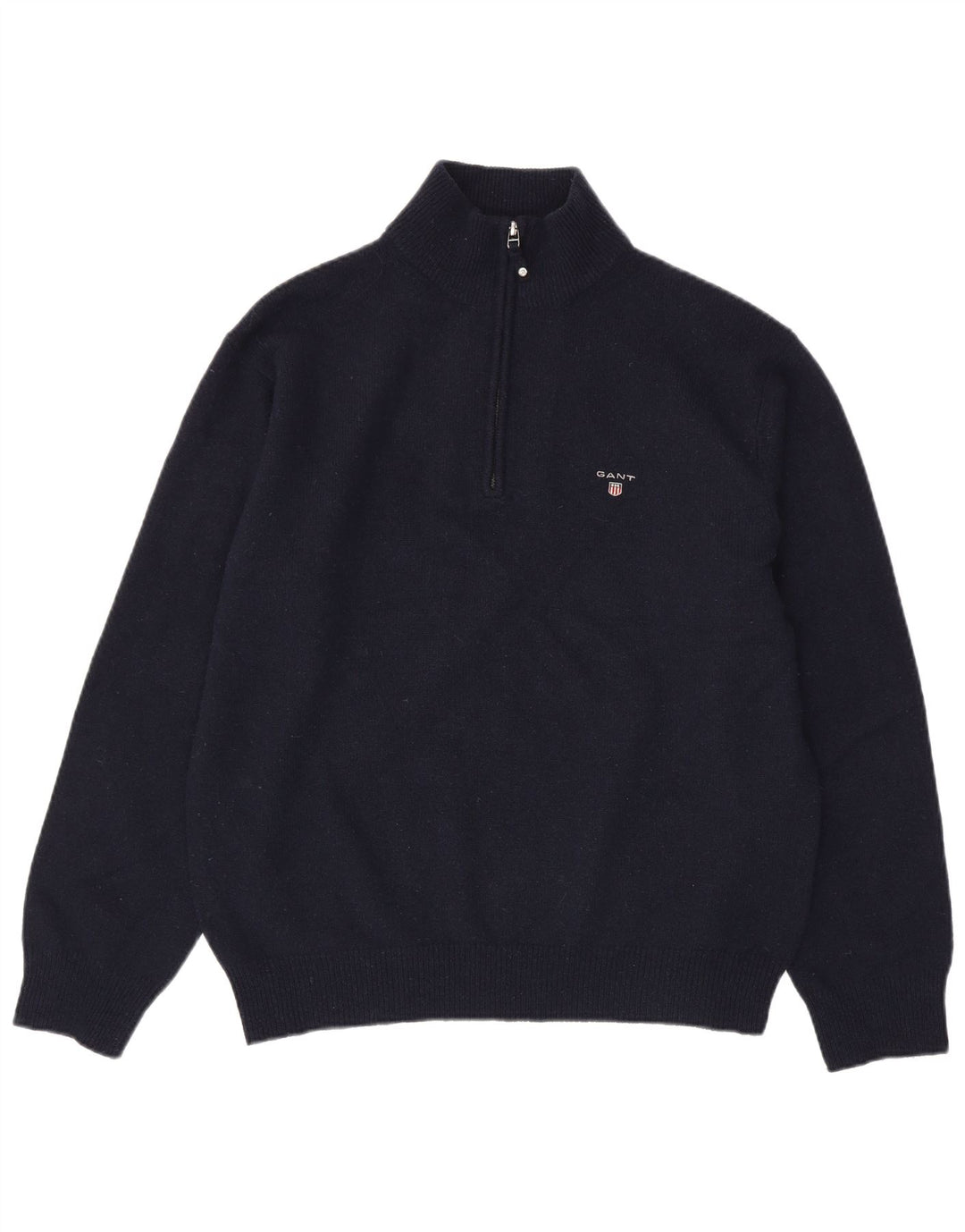 GANT Herre Zip Neck Sweater XL Marineblå lammeuld
