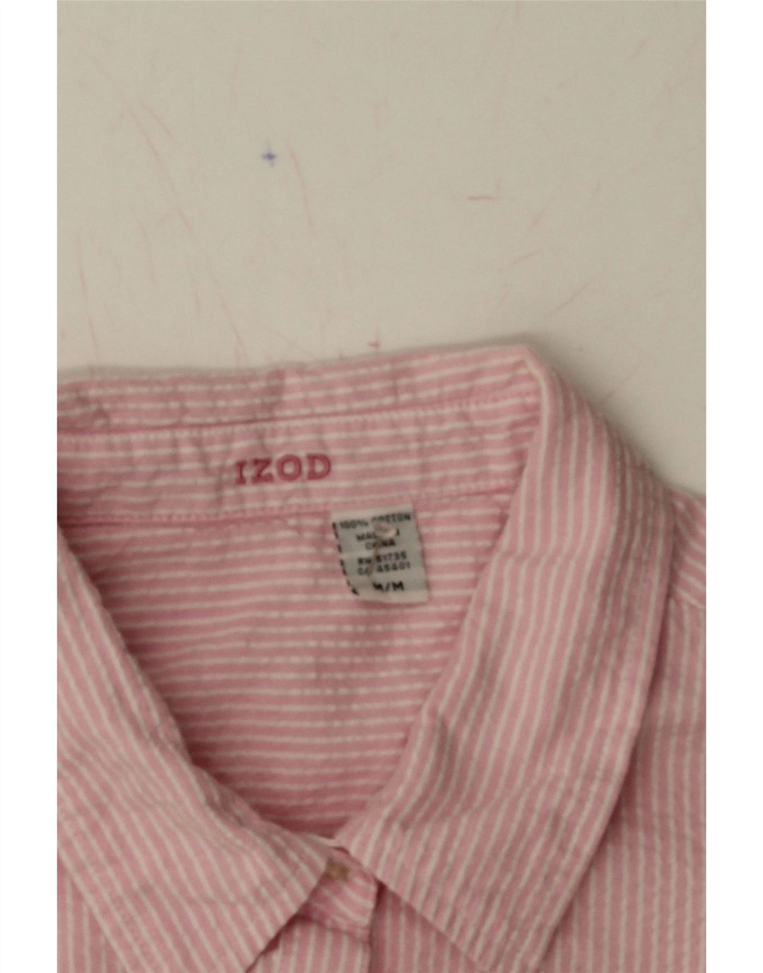 IZOD Womens Sleeveless Shirt UK 14 Medium Pink Striped Cotton Vintage Izod and Second-Hand Izod from Messina Hembry 