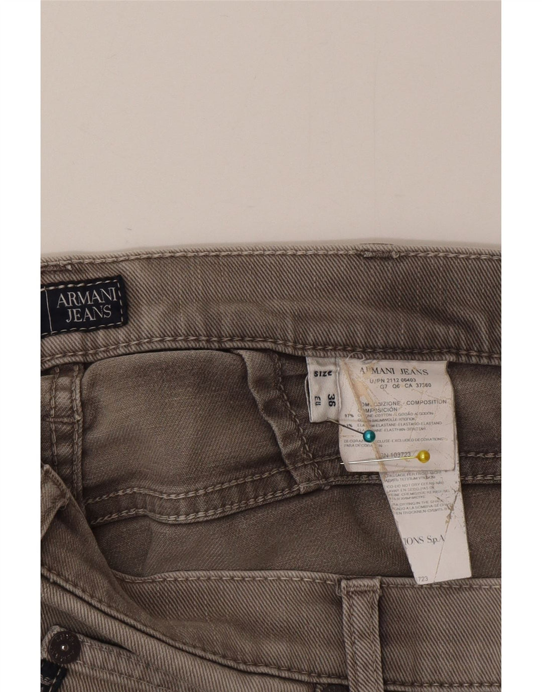 Armani Straight Jeans til mænd W36 L35 Grå bomuld