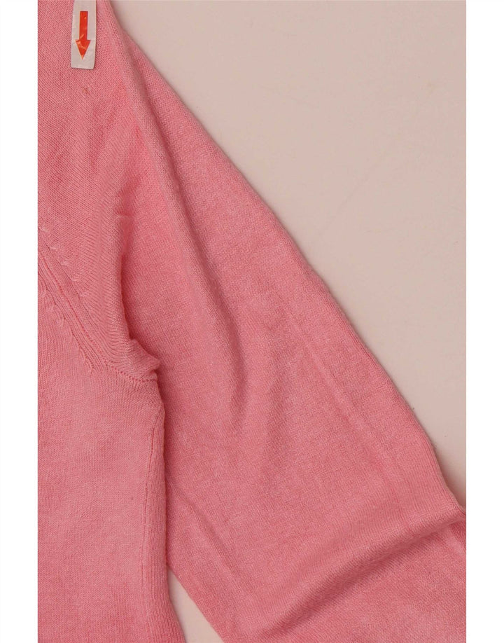 Zara Dame Cardigan Sweater UK 10 Small Pink Viscose