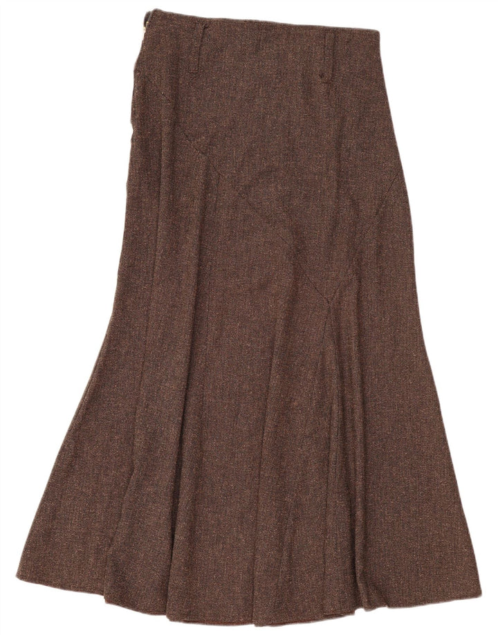 ZARA Maxi-nederdel med høj talje til kvinder EU 42 Large W30 Brown Flecked