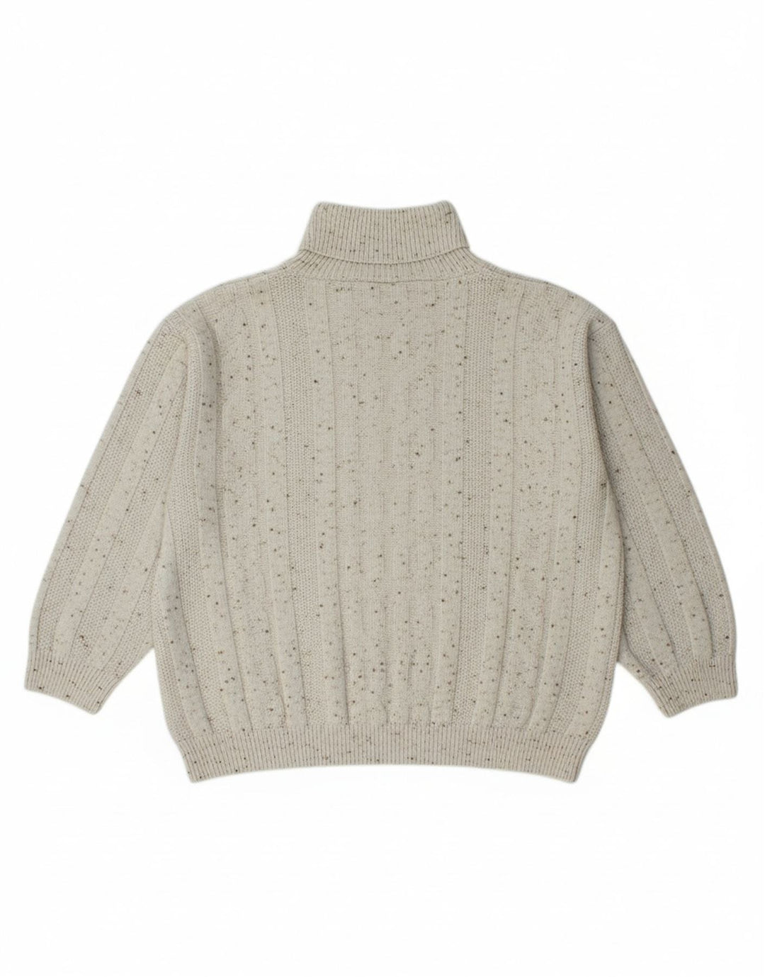 CANDA Womens Oversized Roll Neck Jumper Sweater UK 18 XL White Flecked