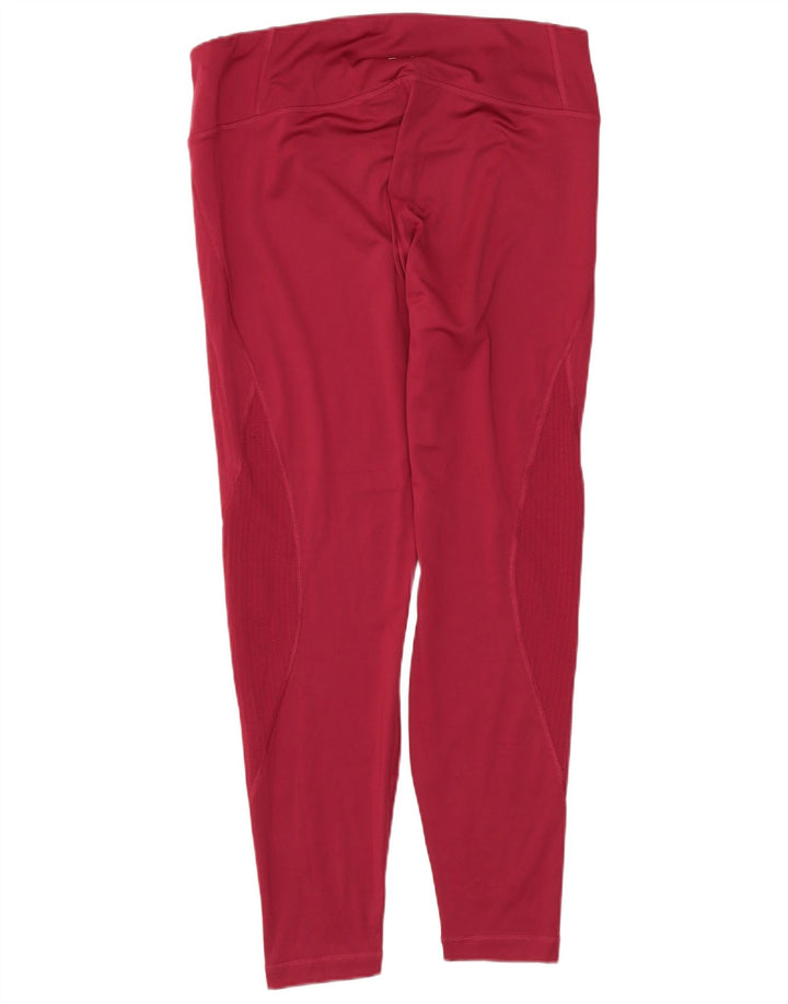Reebok Womens Leggings UK 14 Large Burgundy Polyester