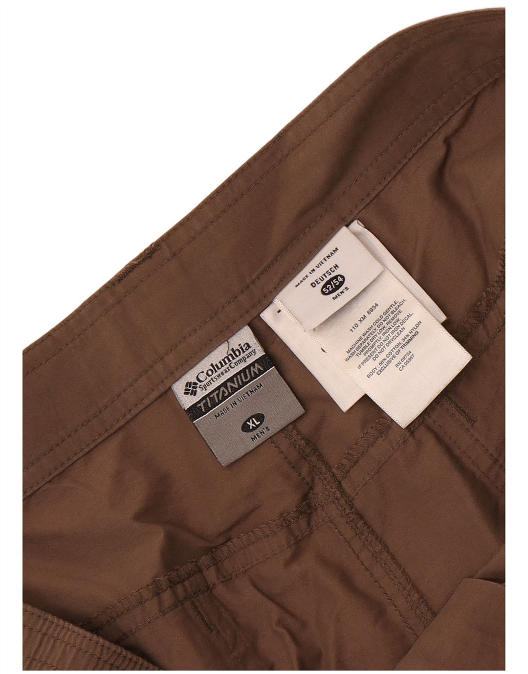 Columbia Herre Titanium Cargo Shorts XL W40 Brun Bomuld