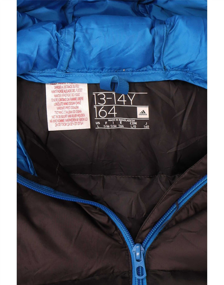 Adidas drenge hættejakke polstret 13-14 år Sort Colourblock Polyester