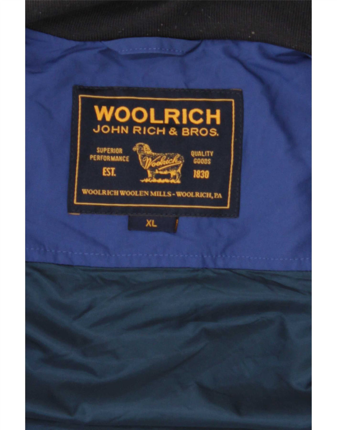 Woolrich Herre Windbreaker Jacket UK 42 XL Blå Colourblock Polyamid